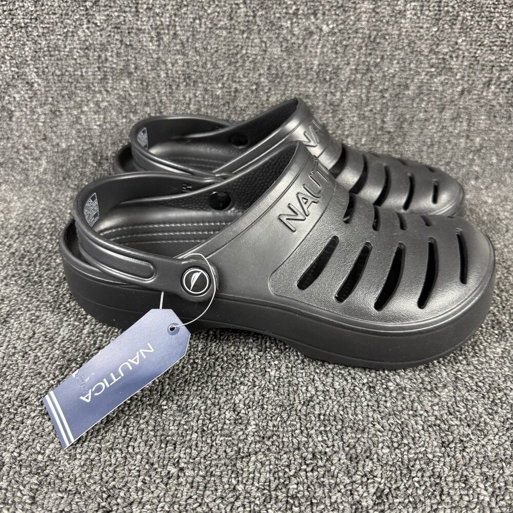 Nautica River Edge Mens Black Clogs Water Shoes Mens Size 7 (Wmn 9)